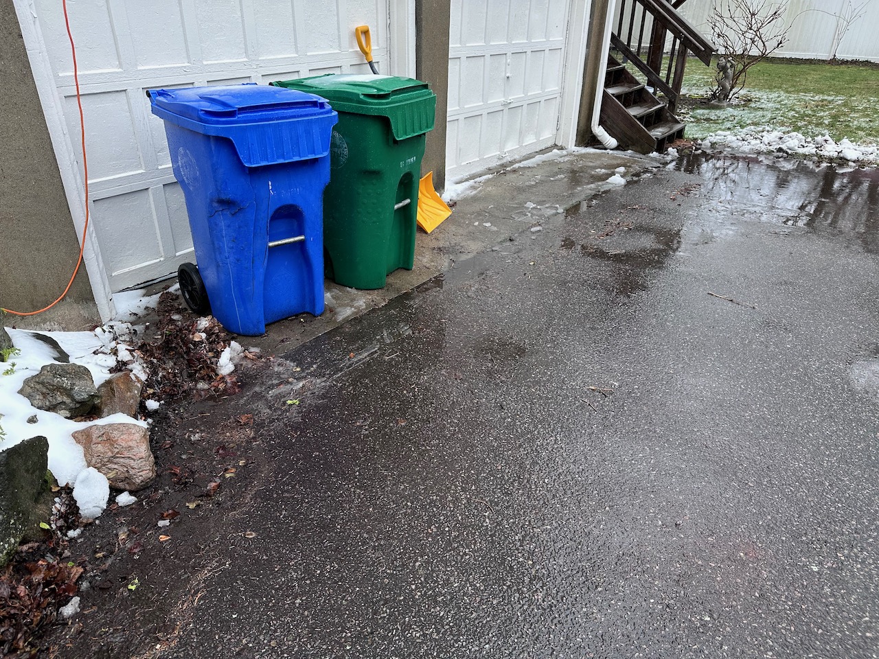 Catching driveway runoff in Newton
