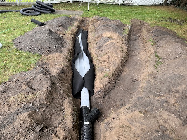 Backyard drainage in Winchester